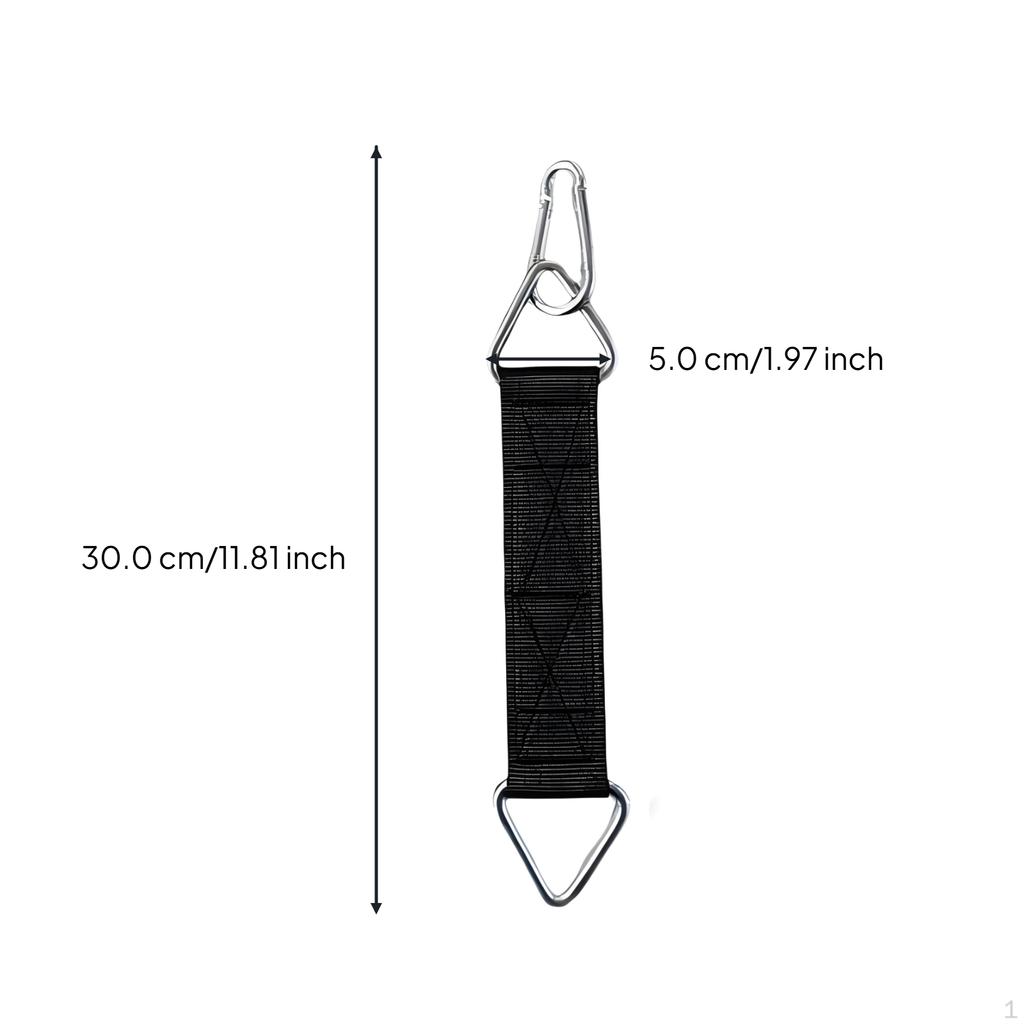 Hanging Straps, Sturdy Duty Carabiners, Outdoor Playground Kit Black 30cm