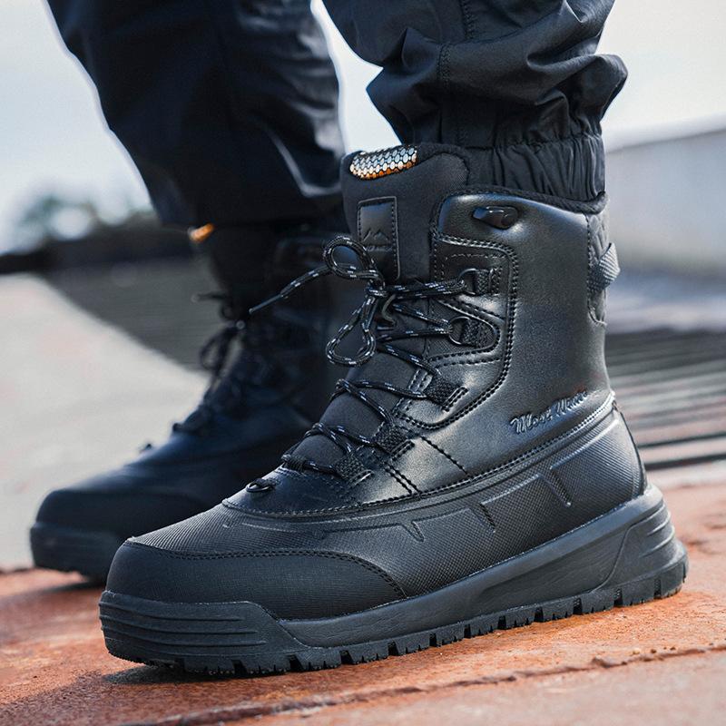 Men's Large Size Winter Warm Snow Boots Plush Lining Waterproof Ankle Boots Anti-slip Outdoor Shoes Hiking Mountaineering Sports Boots