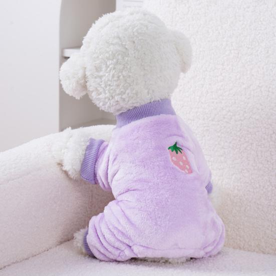 Pet Clothes Fruit Pattern Soft Cat Dog Clothes Four-legged Pyjamas Overalls Pet Supplies