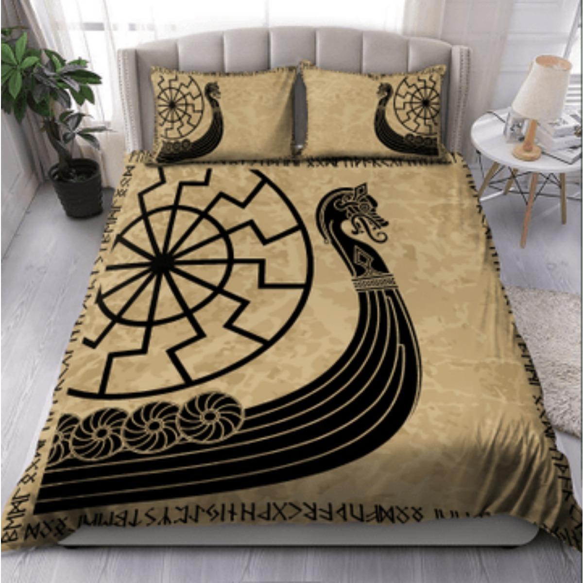 

Комплект постільної білизни Cover Suit Tmarc Tee Viking Odin Raven Vegvisir Thunder Set Single 135x200cm