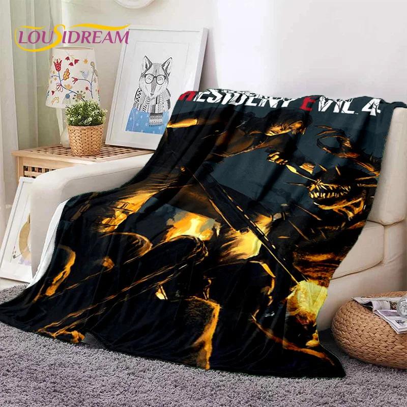 3D Lastest Horro Games R-Resident Evil Soft Flannel Blankets,Throw Blanket Comfortable for Picnic Beds Sofa Home Bedroom Kids