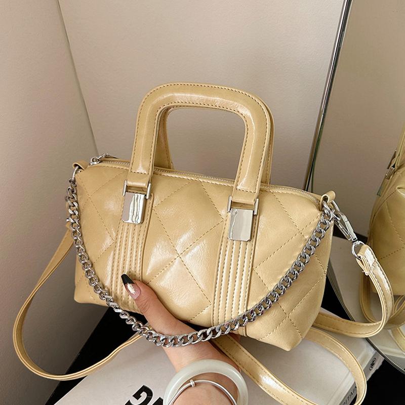 Klasyczna Czarna Torebka na Imprezę Jesień/Zima Nowa Damska Teksturowana PU Torby na Jedno Ramię Elegancka do Pracy Łańcuszek Torba Crossbody Trend