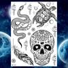 YURAN Women Girl Big Arm Owl Fake Tattoo Temporary Henna India Tatoo Stickers Custom Mandala Flower Black Turtle Tattoos Lace