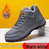 Men's Waterproof Leather Walking Shoes - Velvet Lined, Non-Slip, Warm Winter Casuals for Middle-Aged and Elderly.