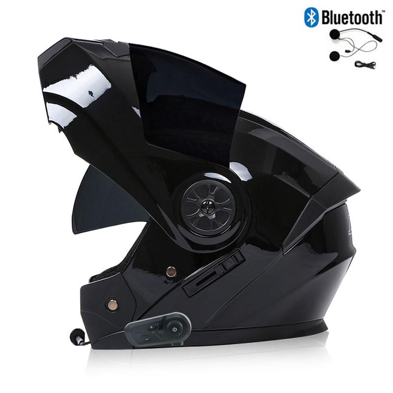 Bluetooth Men's Motorcycle Helmets Full Face Casco for Motorcycles Man Motocross Kask Flip up Casque De Moto  DOT Certified BLD