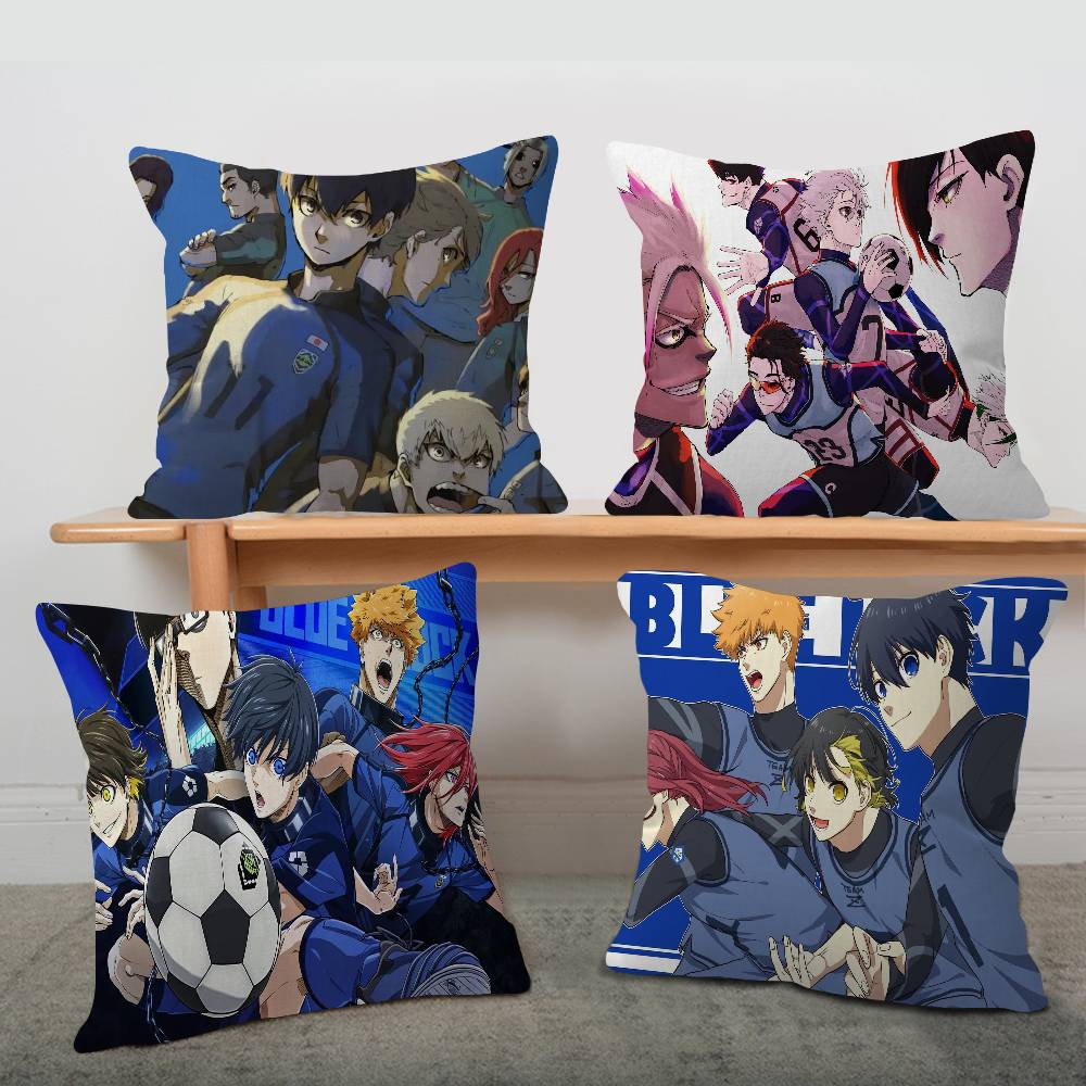 Japan Anime B-Blue Lock Office Cushion Pillowcase Car Cushion Cover45X45CM Lumbar Pillowcase Sofa Pillowcover
