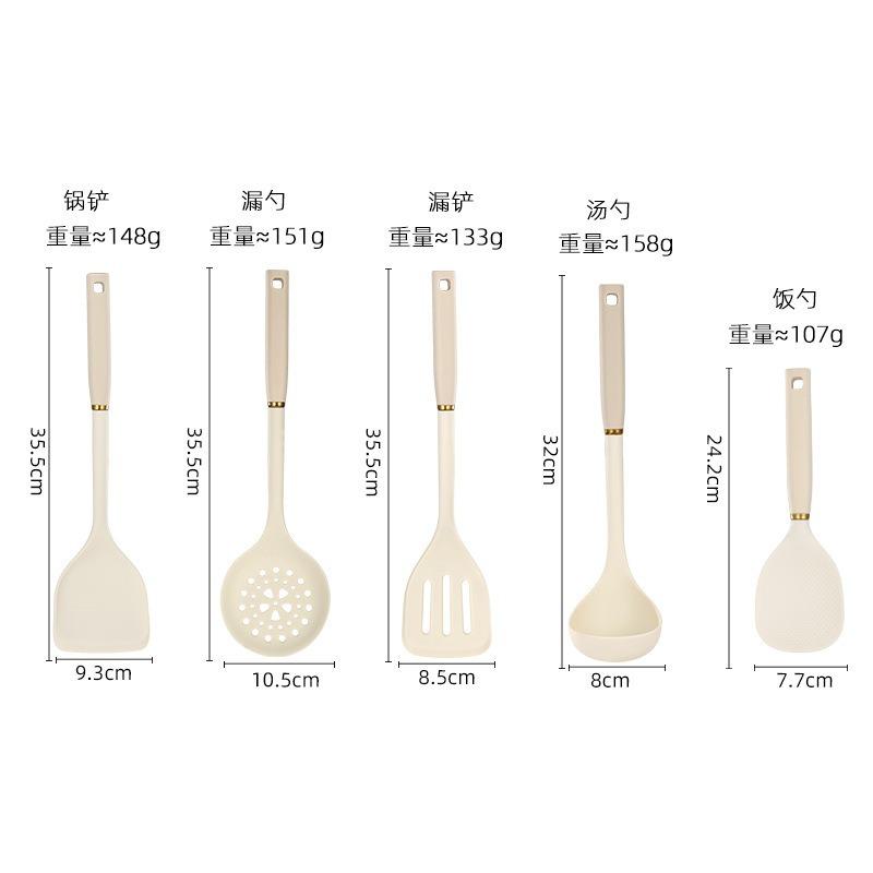 Silicone Handle Kitchen Utensils Two-color Silicone Kitchen Utensils 5-piece Set Silicone Shovel Spoon Rice Spoon Colander