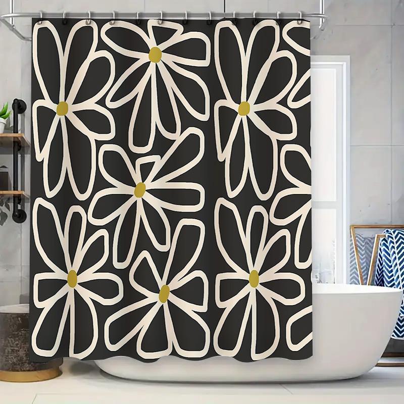 

Floral Shower Curtain Botanical Pattern Waterproof Fabric Bathroom Decor Vintage Farmhouse Rustic Home Decor Modern Artistic Wal W60H190(CM)-1 Pcs