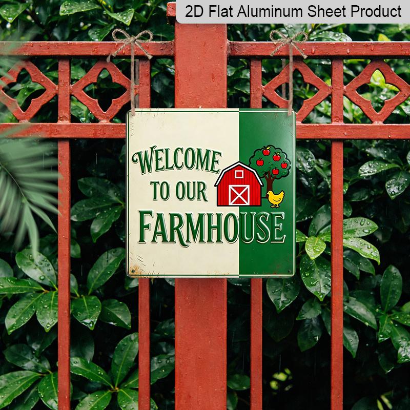 2D Flat - 1pc, Outdoor Plaque & Wall Decor, Welcome To Our Cottage Sign, Kitchen Wall Art, Living Room Decoration, Rustic Barn Display, Country Farm