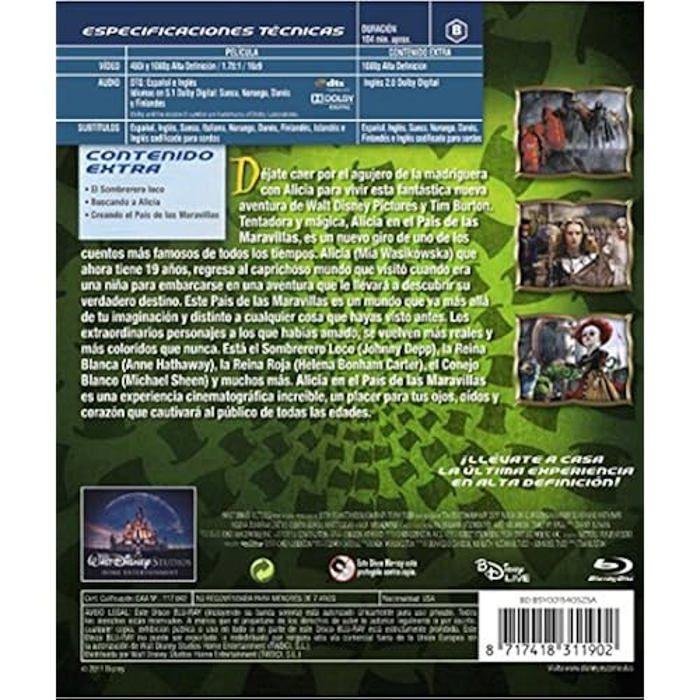 Blu-ray - alicia en el pays des merveilles - import - film d'animation - aventure - fantastique