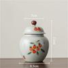 1pc Ceramic Tea Storage Jar Chinese Moisture-proof Sealed Jar Tea Box with Lid Hand Drawn Storage Container Household Items
