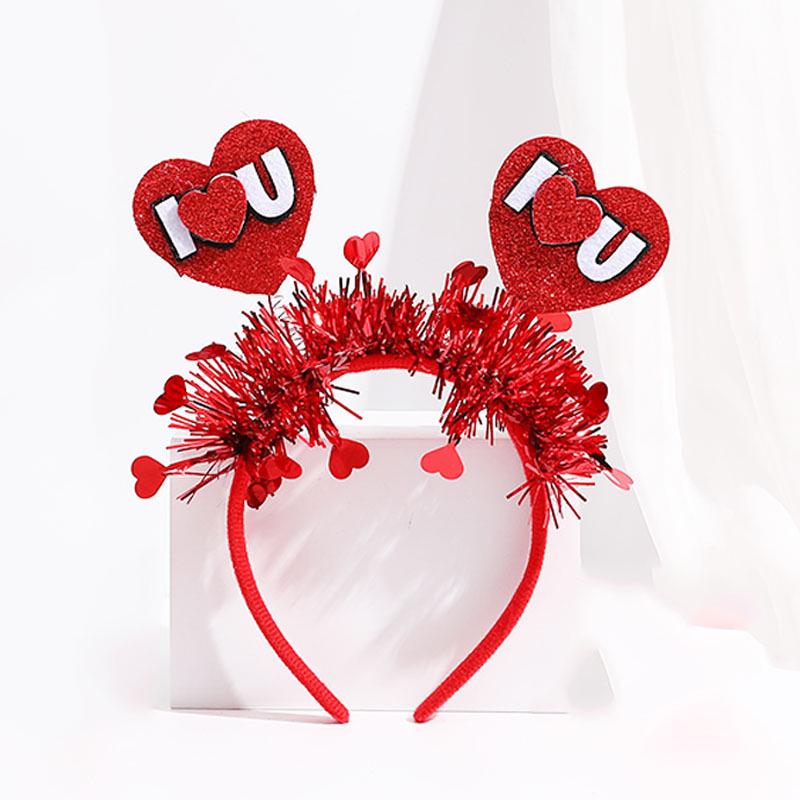 Valentine's Day Red Heart Headband Hair Clip - Wedding & Party Photo Prop