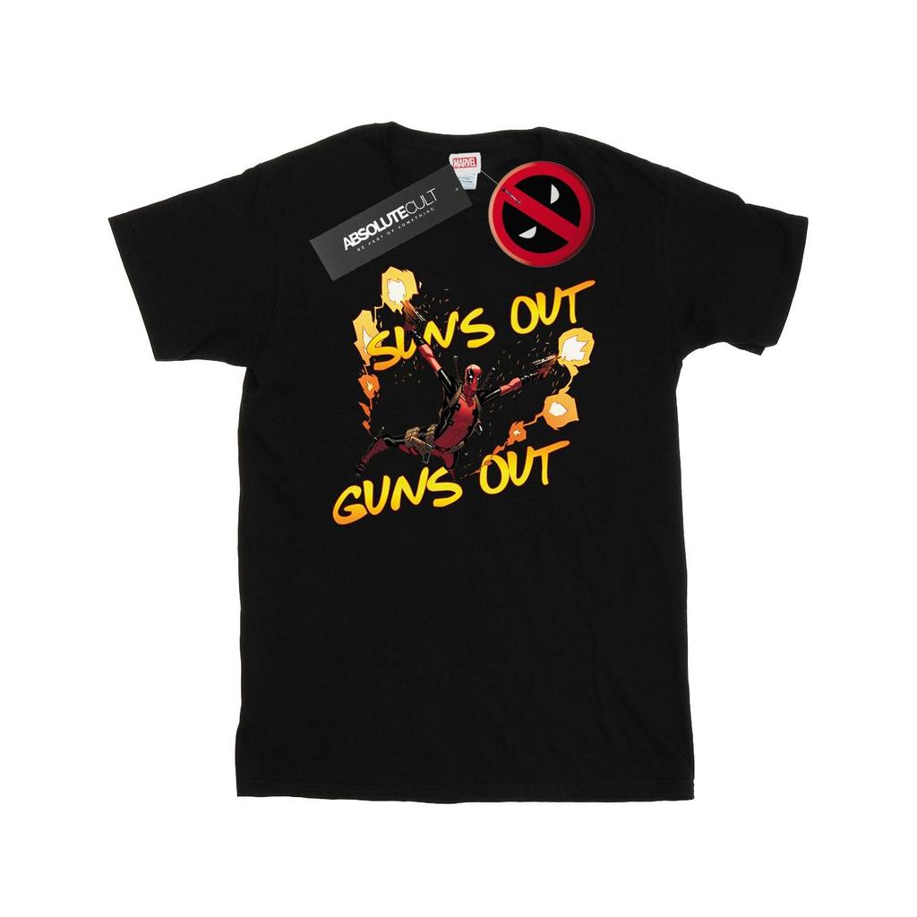 Marvel Mens Deadpool SunÂ´s Out Guns Out T-Shirt