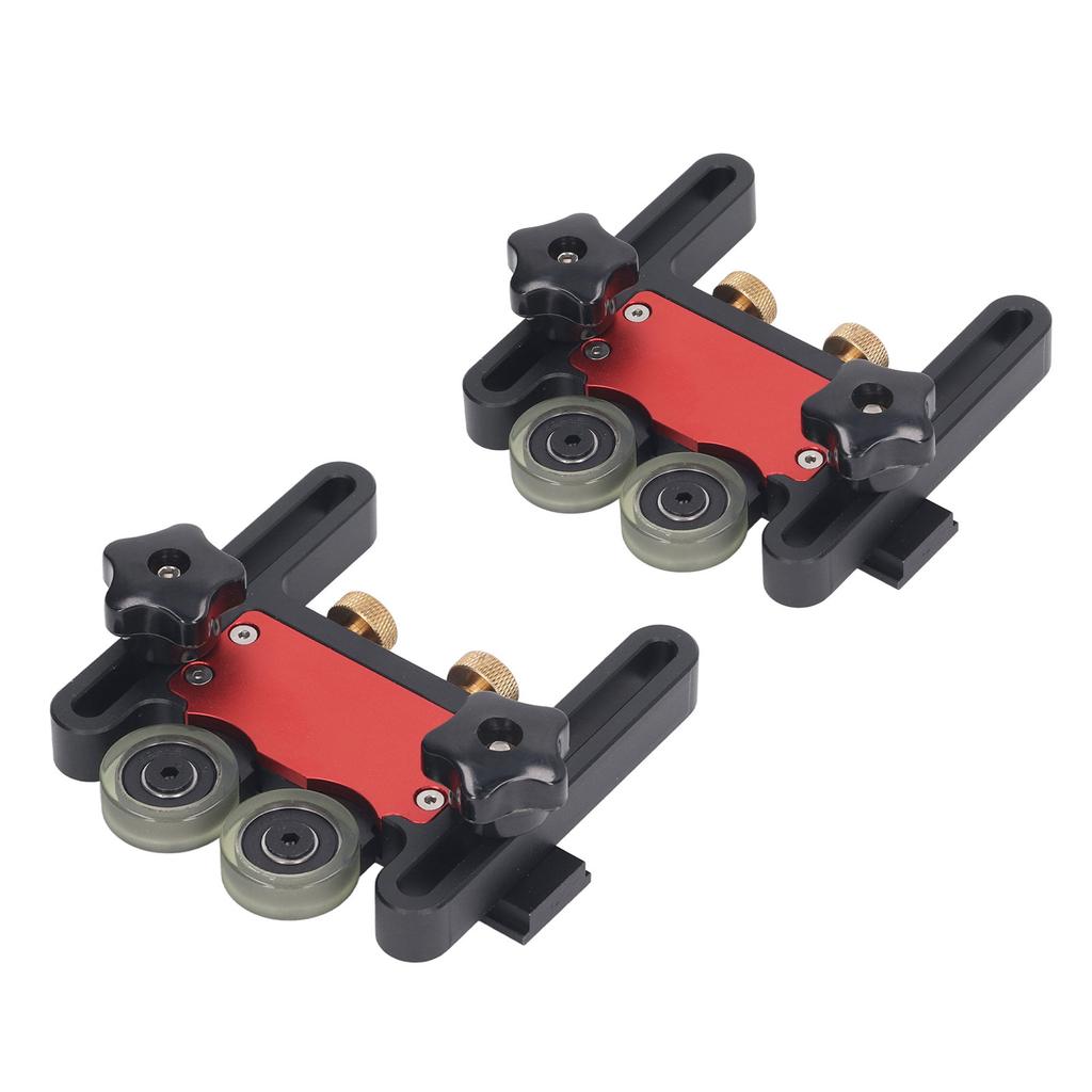 2Pcs Table Saw Feeder Aluminum Alloy 5mm Stroke Double Wheel Bearing Roller Featherboard for Woodwor