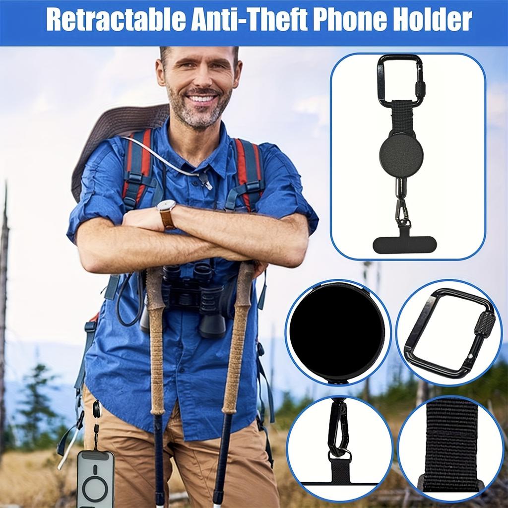 Tracolla Antifurto Regolabile per Telefono con Dispositivo Retrattile Adatta a Telefoni di Diverse Dimensioni Ideale per Escursionismo e Trekking Regalo per Festival