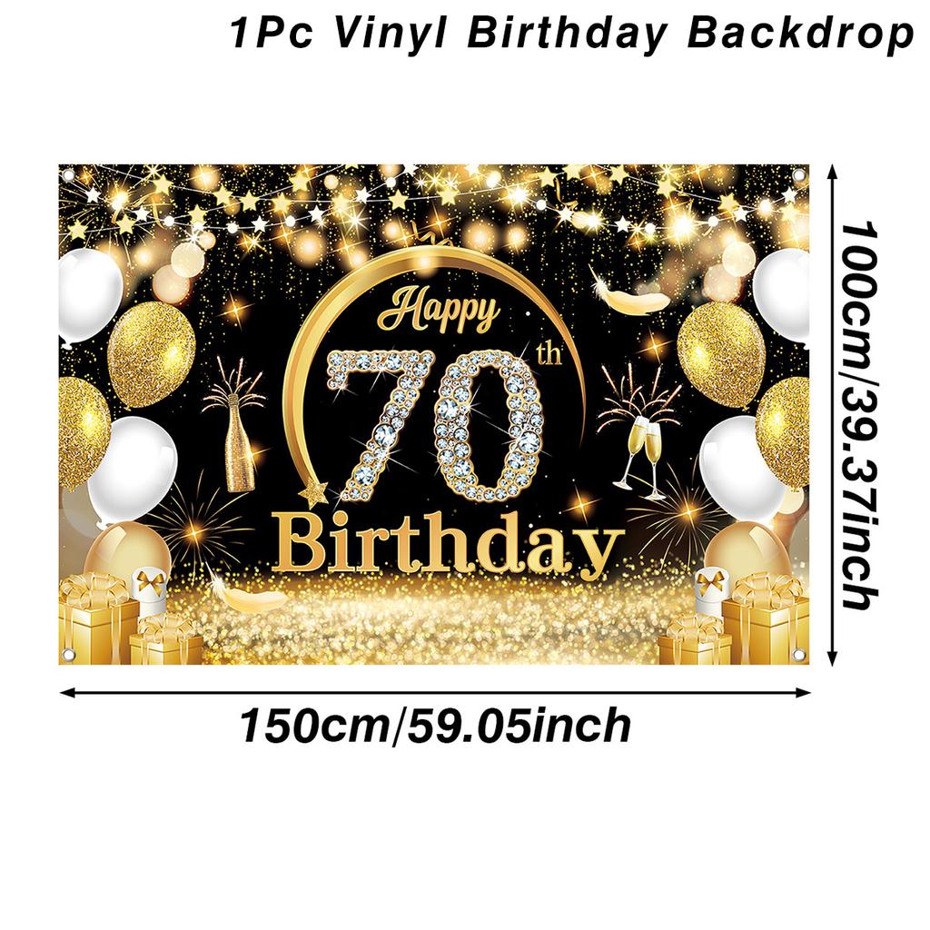 Happy 18th 70th Birthday Party Banner Photography Backdrop 18 70 Years Old Birthday Decorations Supplies Background Banner Photo