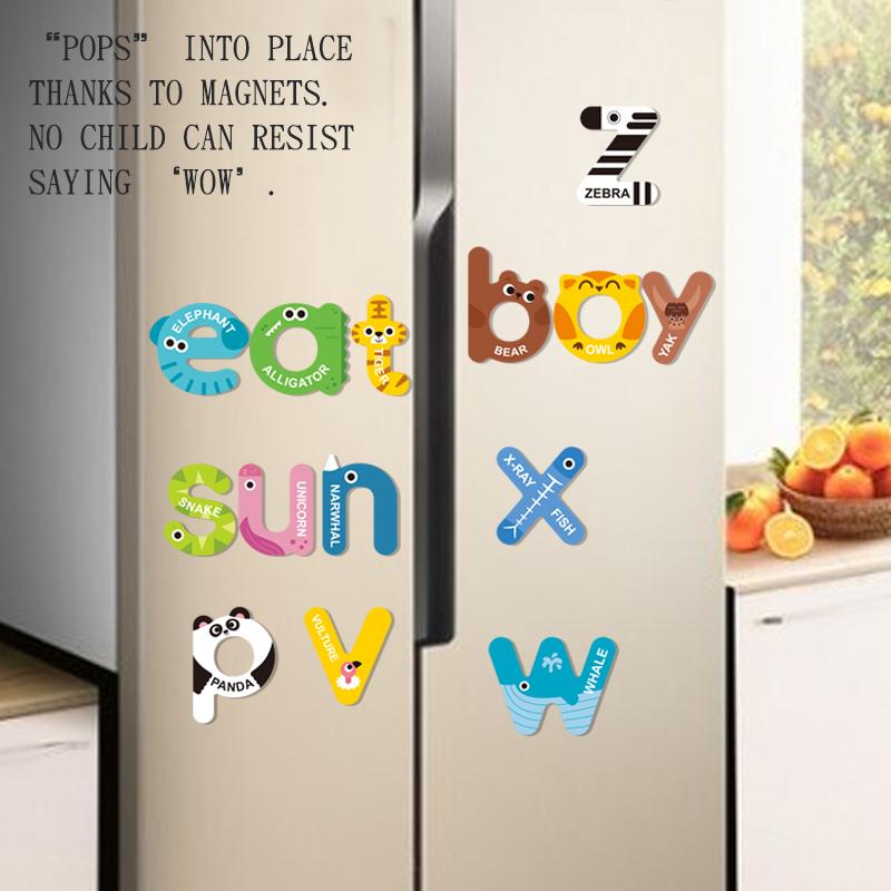 Magnetic Stickers Puzzle, Letters, Numbers, Fruits, Dinosaurs, Animals, Transportation Early Education Puzzle Toys For Kids