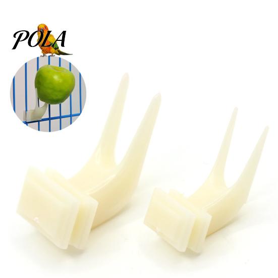 Bird Feeding Fork Food Feeder for Cage, Parrots Cage Holder Fruit Pet Accessory Fork, Vegetable Tool Forks Cockatoos Treats Snack