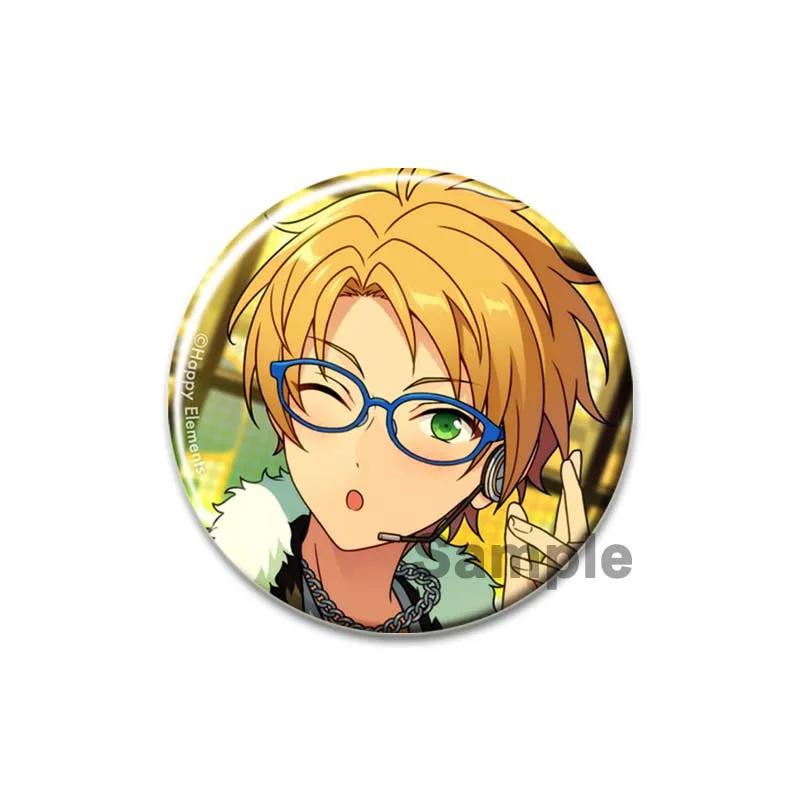 32/44/58mm Ensemble Stars Idol Brooch Round Cartoon Cosplay Badge Akehoshi Yuuki Fushimi Narukami Lapel Pins for Backpack Gift Accessory