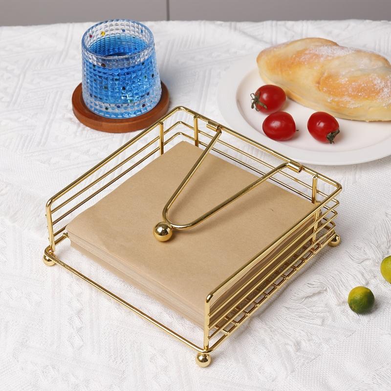 Napkin Holder Flat Napkin Dispenser Square Iron Paper Holder For Kitchen Dining Room Restaurant Decoration