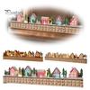 Holiday Countdown Calendar with Drawers Light-Up Wooden Christmas Village Advent Calendar, 24 Illuminated Snowy Cabin Display LED Lighted Scene