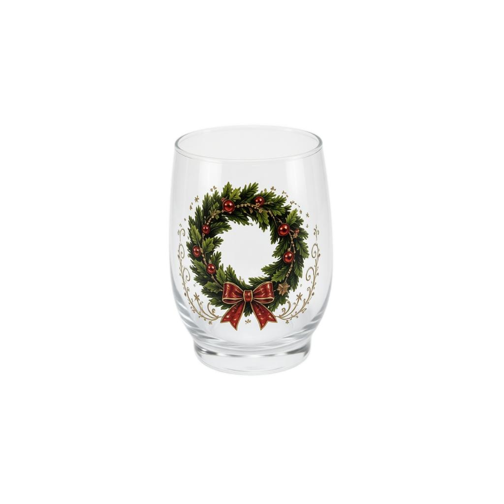 Bicchiere di Vetro di Natale per Bevande Festive e Decorazione della Casa