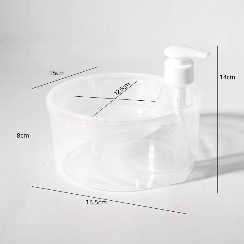Round Liquid Soap Dispenser with Sponge Dishwashing Pump Bottle Container