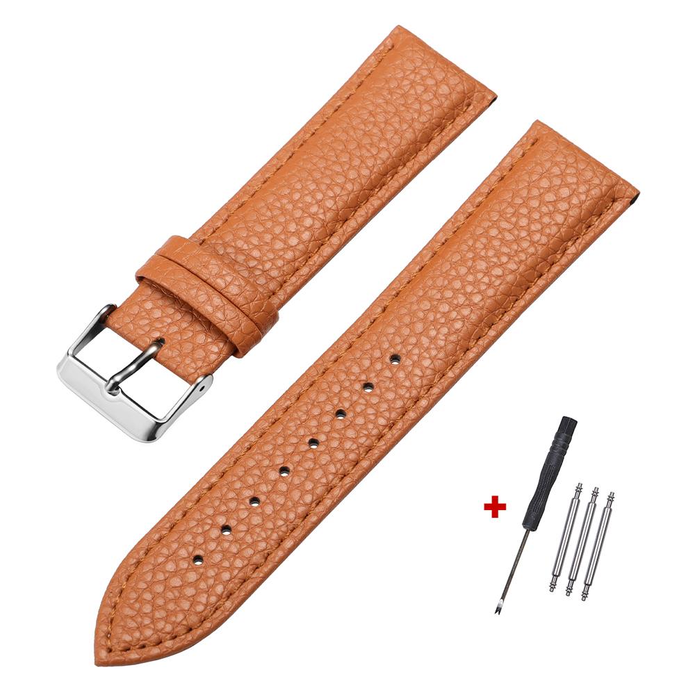 10/12/14/16/18/20/22mm Watch Band Genuine Leather Straps Watchbands Slim Women Men Accessories Pin Buckle Wrist Belt with Tool