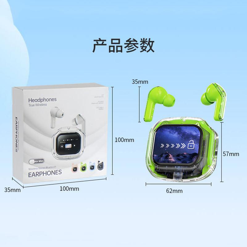 VAORLO Smart Touch Screen Earphones Bluetooth 5.4 Headphone Painless Wear Noise Cancel Headset HiFi Stereo With Microphone Touch Control