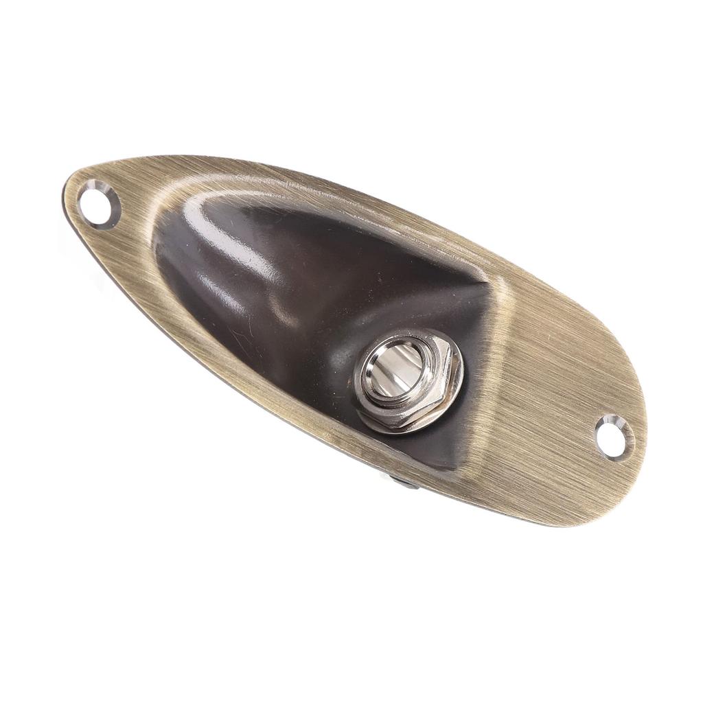 Guitar Input Output Jack Socket Plate Boat Style Electric Guitar Replacement Parts Bronze Color