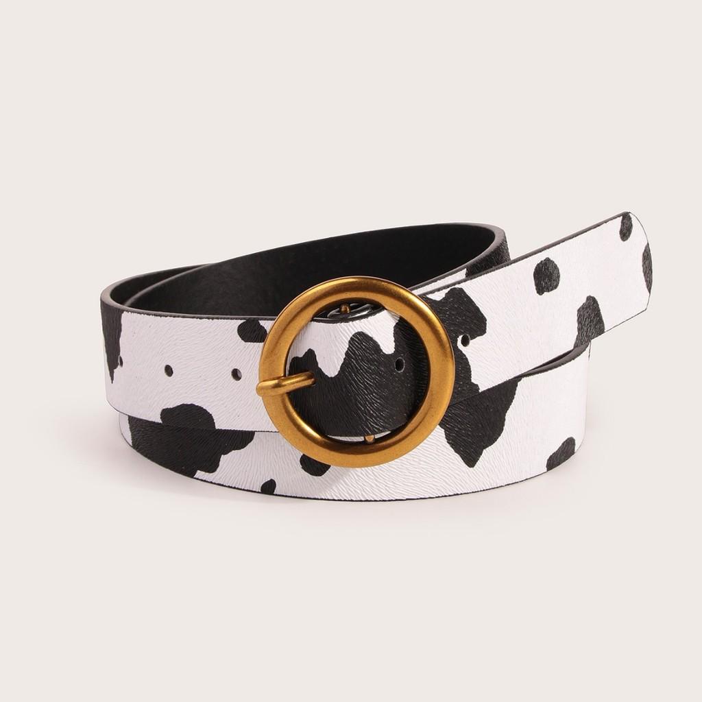 Animal Print Leather Belt For Women With Metal Pin Buckle For Casual Jeans Fashion