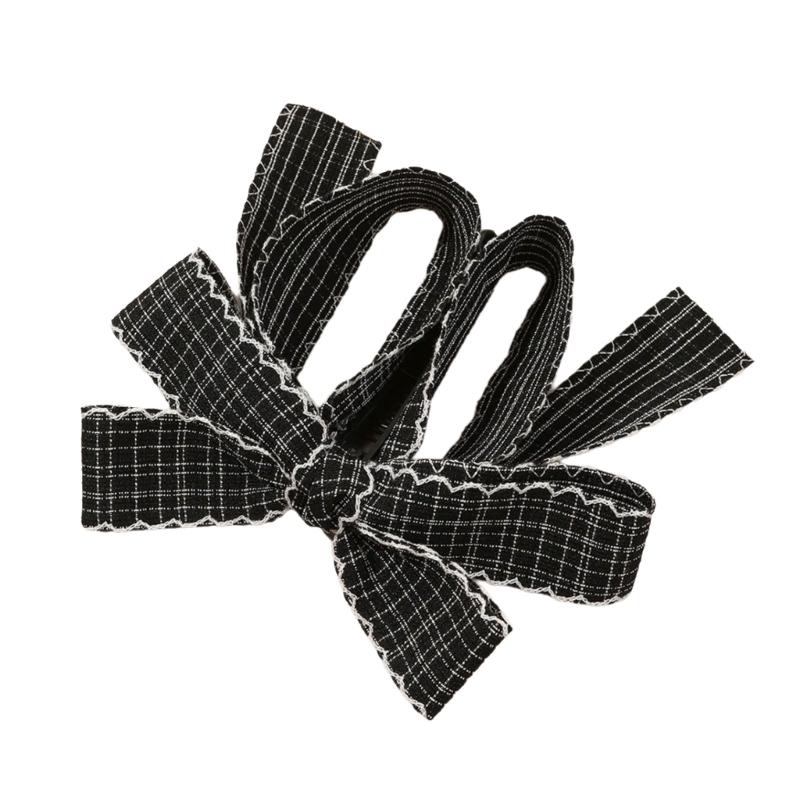 

Nonslip Banana Hair Clip with Plaided Bows for High Ponytail Strong Hold Comfortable Teeth No Hair Damage Multiple Shades чорний