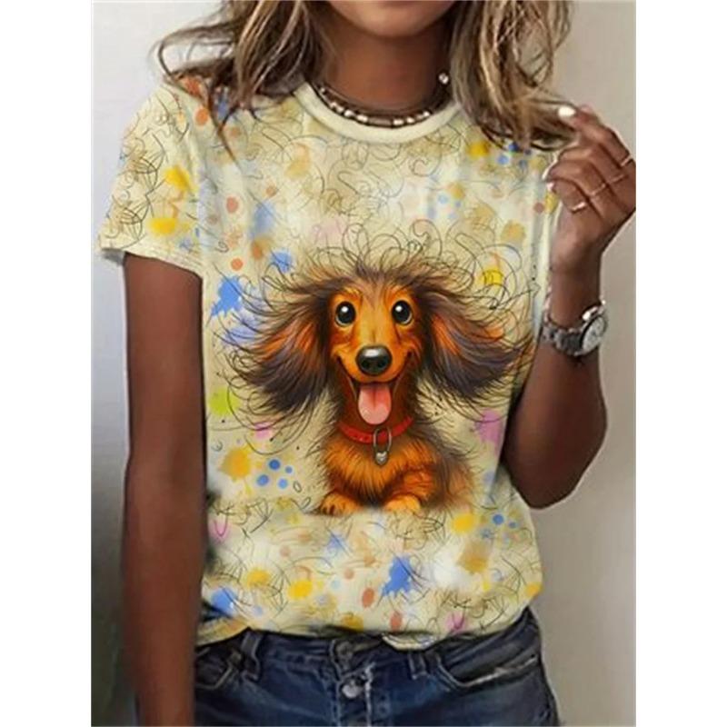 Funny Animal Women's T-Shirts 3D Print Cute Cartoon Cat Casual Short Sleeve Y2k Tshirt Fashion Top O-Neck Female Shirt