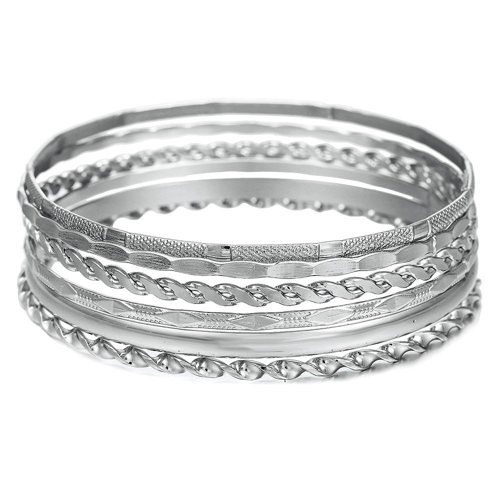 Conjunto de Pulseiras Étnicas Boêmias Banhadas a Ouro - Joias de Estilo Ocidental Antigo