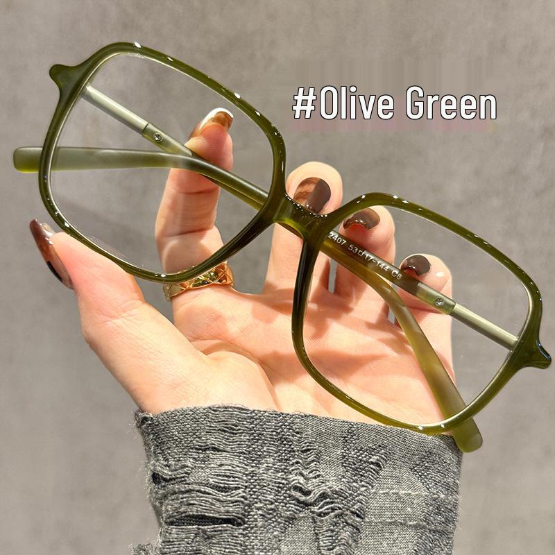 Ultralight TR90 Black Frame Anti-Blue Light Myopia Glasses for Women - Slimming Round Face Design, No Makeup Look