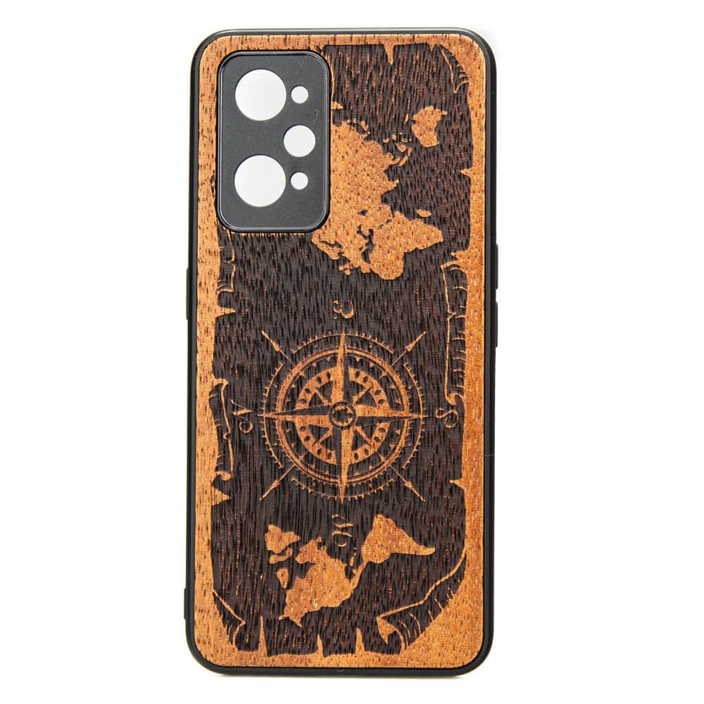 Realme GT 2 / GT Neo 2 / GT Neo 3T Wooden Case with Wind Rose Merbau