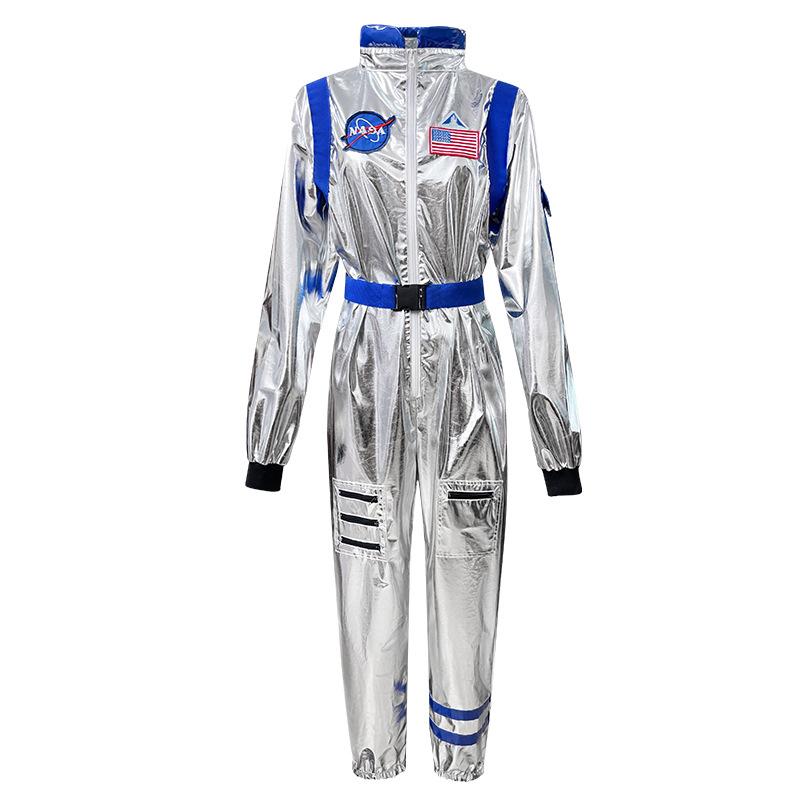 Halloween adult space costume silver spacesuit pilot stray earth party play jumpsuit
