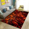 3D Volcano Lava Magma Area Rug Large,Carpet Rug for Living Room Bedroom Sofa Doormat Decoration,Kid Game Play Non-slip Floor Mat