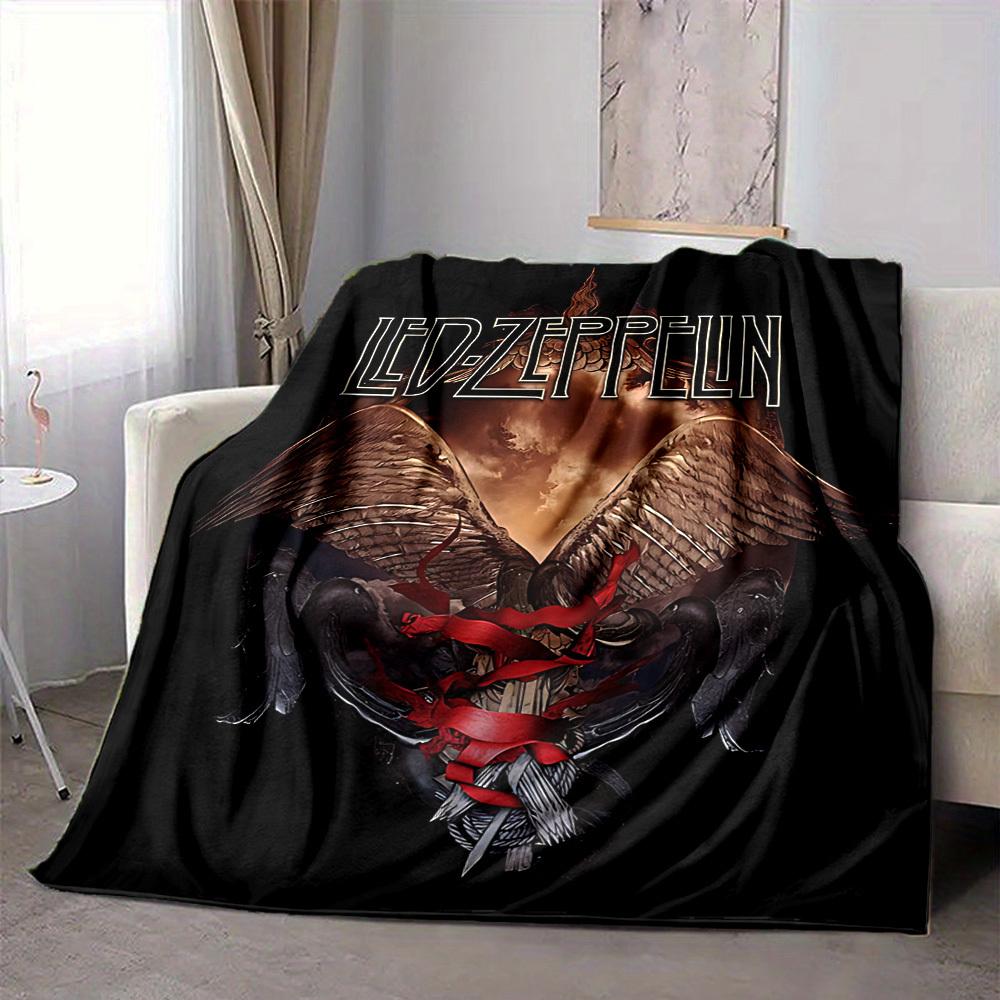 1 Pezzo Coperta Logo Band Led Zeppelin Morbida Calda per Tutte le Stagioni per Divano, Letto, Auto, Ufficio Design Vivace Colorato, Regalo Durevole Accogliente