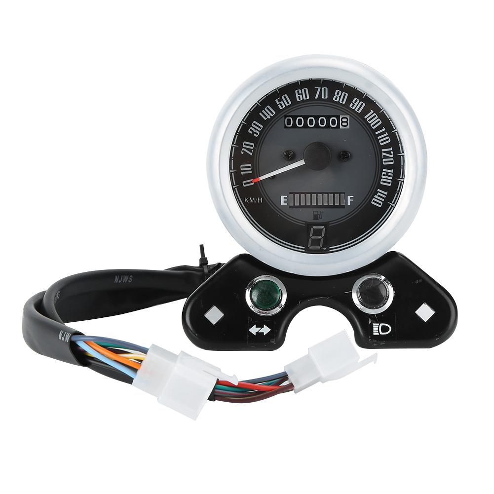 Multifunctionele Motorinstrumenten Retro LED Snelheidsmeter Brandstofmeter Past op CG125