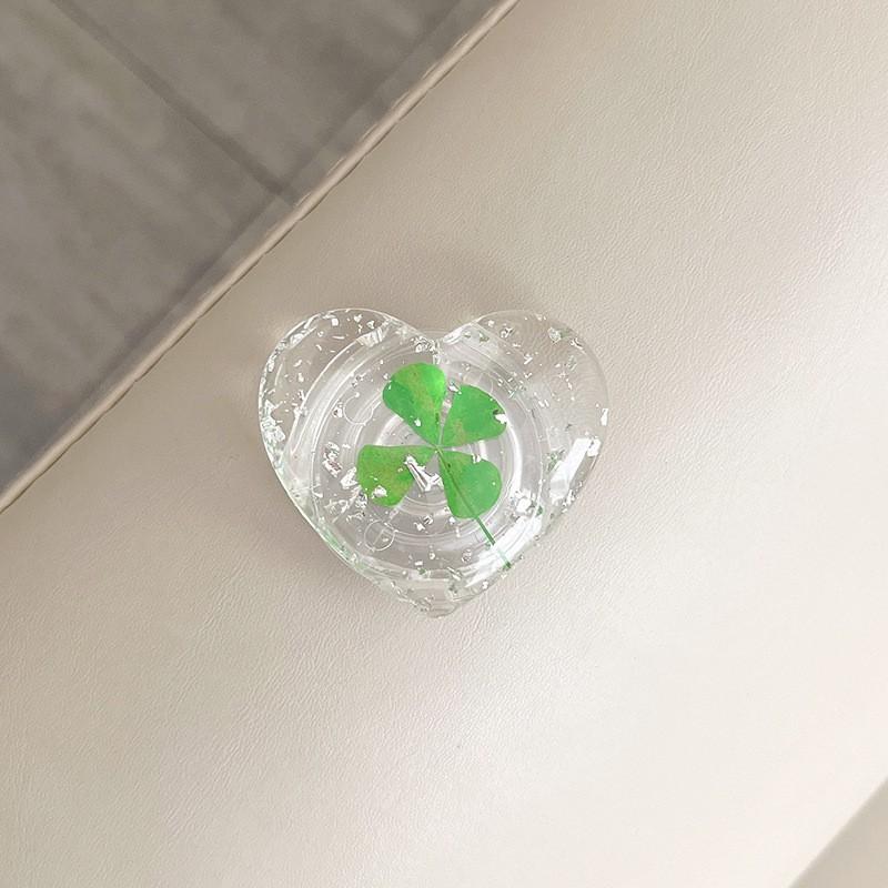 

Transparent Glitter Flower Silver Foil Adhesive Phone Airbag Holder Small Fresh Ins Style Retractable Desktop
