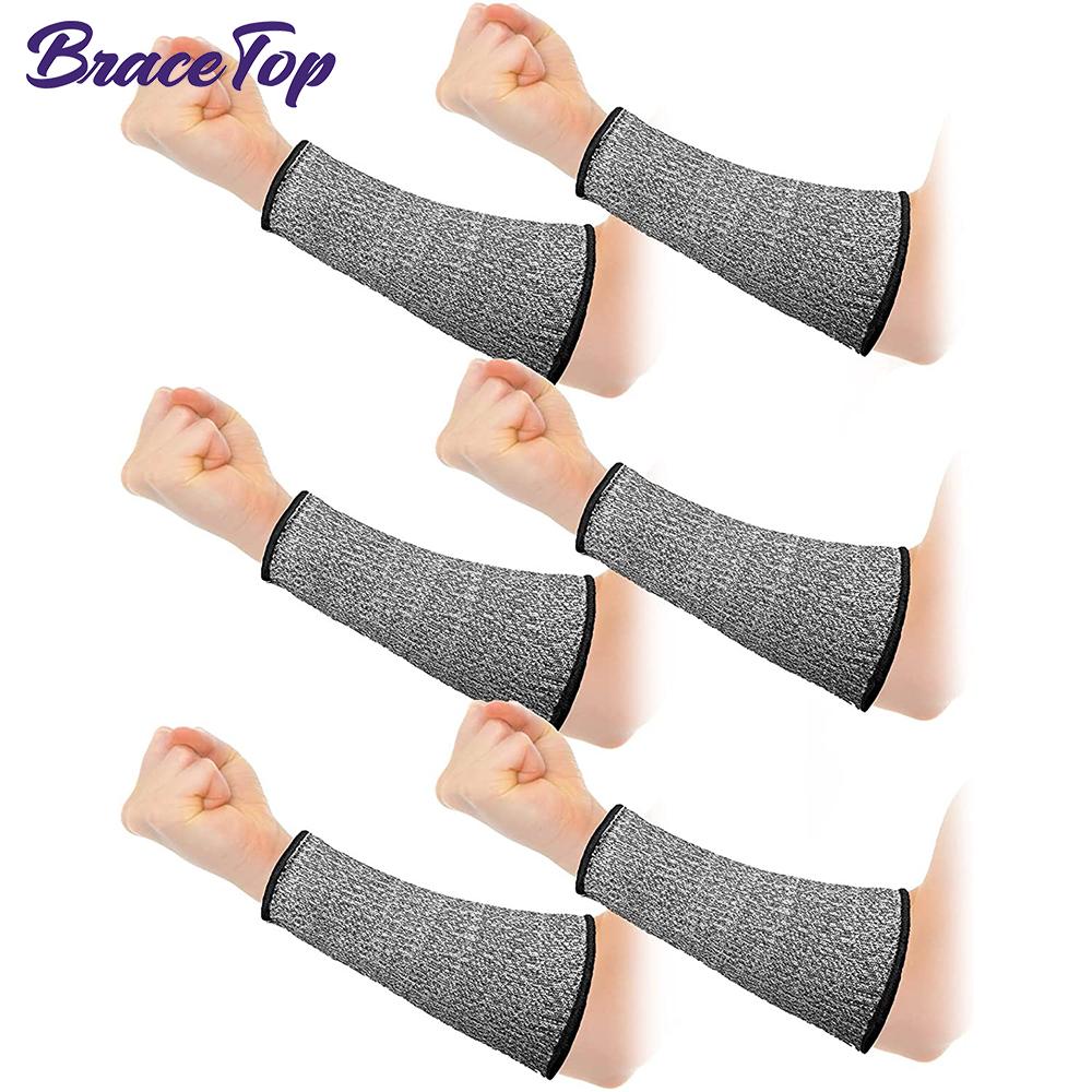 Durable And Safe Bracetop 3 Pairs Cut Resistant Sleeve Arm Level 5 Protection Sleeve Anti-Cut Arm Anti-Knife Wrist Guard Safety Protection