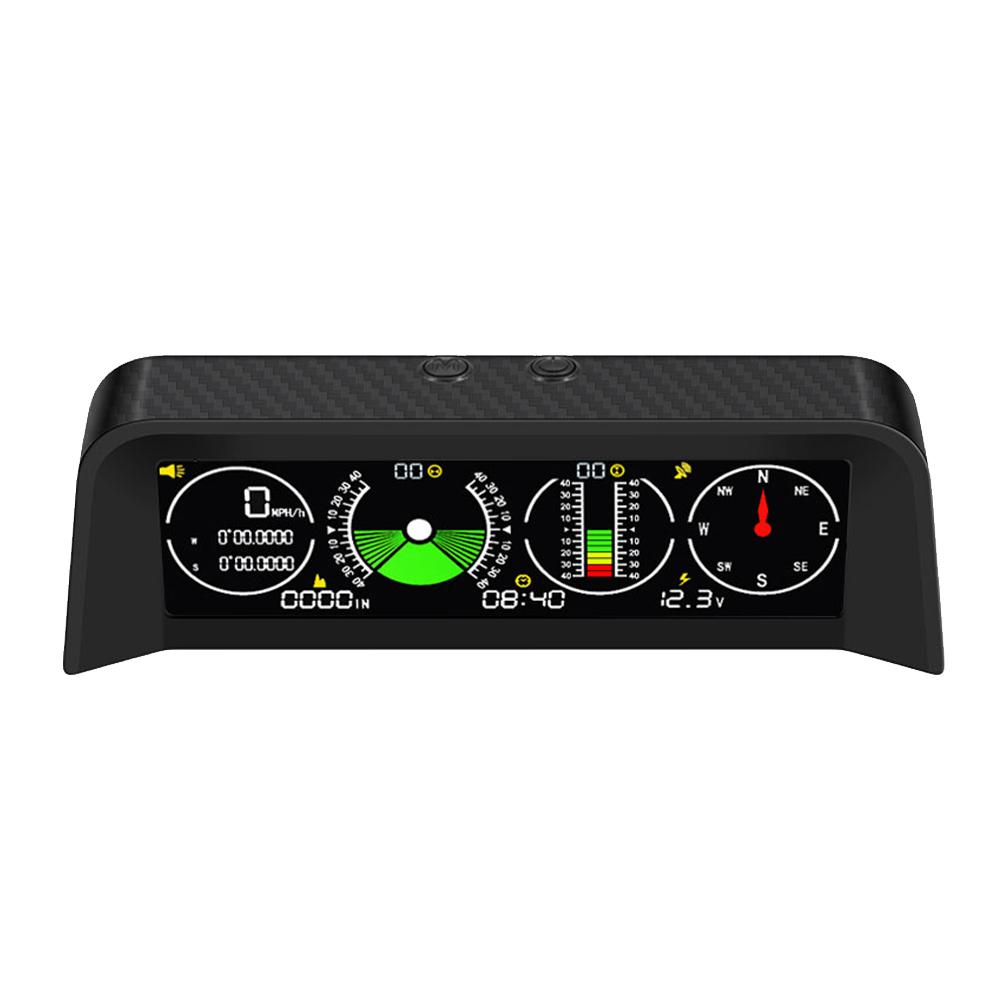 

Универсальный автомобильный HUD инклинометр Head Up Display GPS спидометр MPH компас цифровой измеритель угла наклона высотомер для транспортных средств чёрный