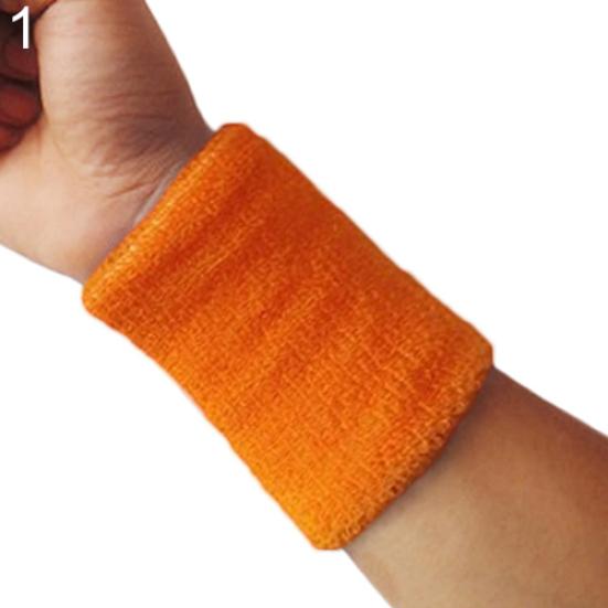 

1x Sports Wrist Sweatband Tennis Squash Badminton GYM Basketball Wristband Gift 10 оранжевый