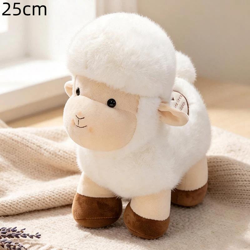 Cute Fluffy Lamb Plush Stuffed Toys Soft Fabric Perfect For Valentine'S Day Kids Birthday Gifts Home Decor