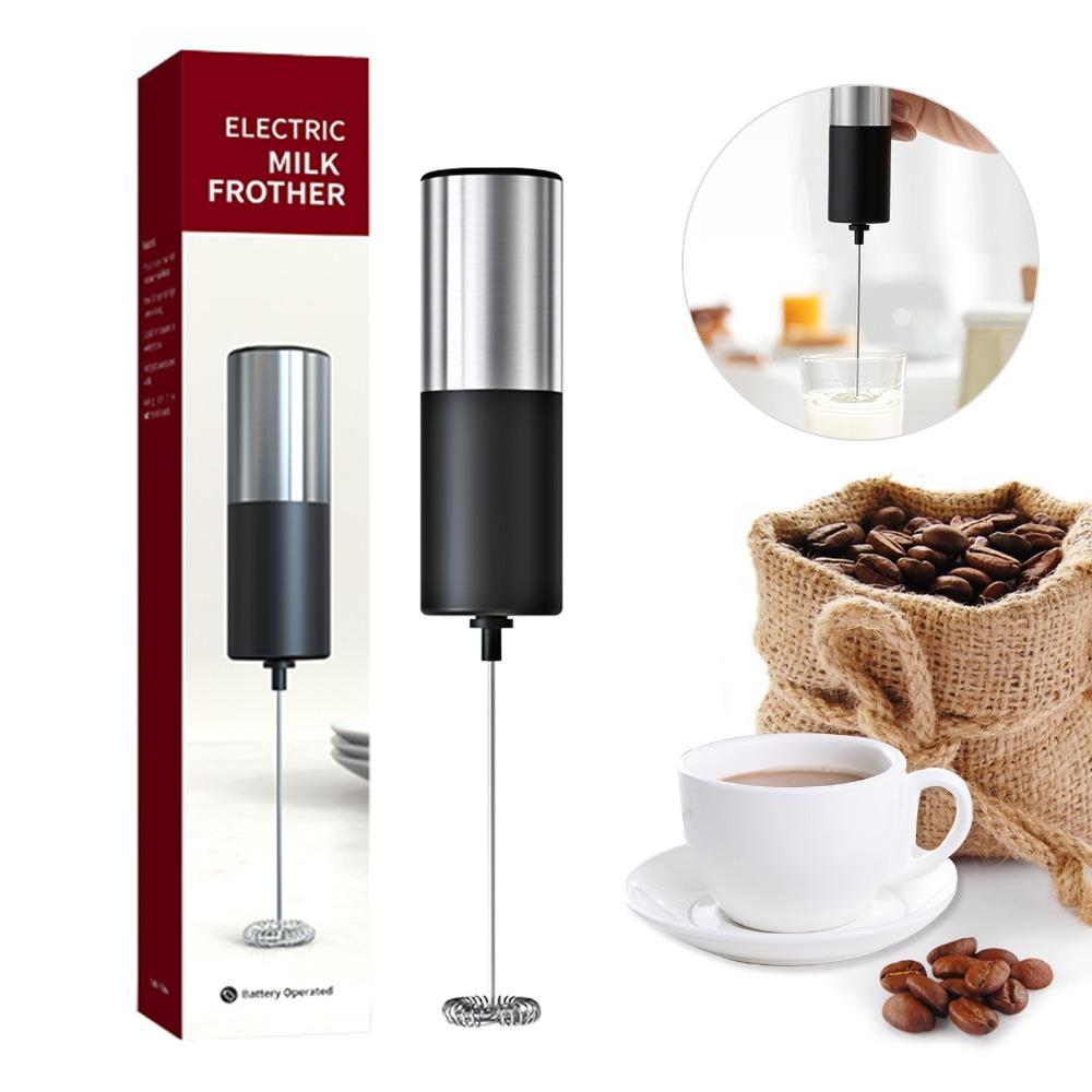 Silver Black Color Electric Milk Frother Mini Drink Mixer Protein Powder Milkshake