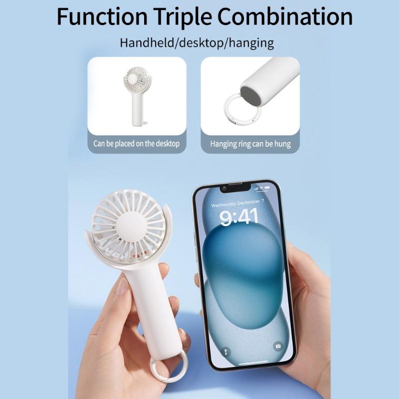 Multifuntional Handheld Fan Cooling Fan 1200mAh Powerful Electric Fan 3 Speed Setting for Travel Office and Outdoor Use