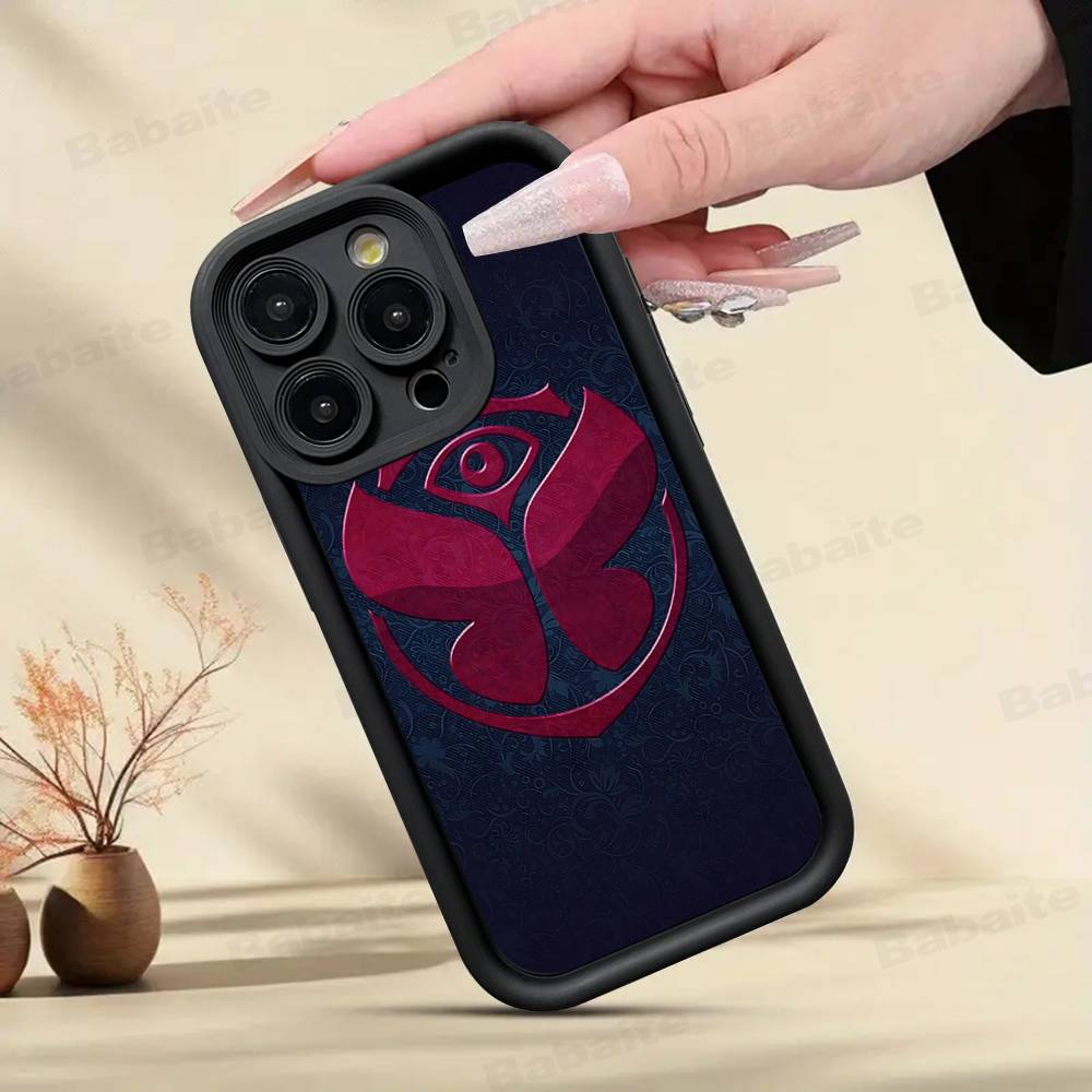 Coque de téléphone avec logo musical T-Tomorrowlands pour iPhone 17 16 15 14 13 12 11 Pro Max Coque arrière en silicone