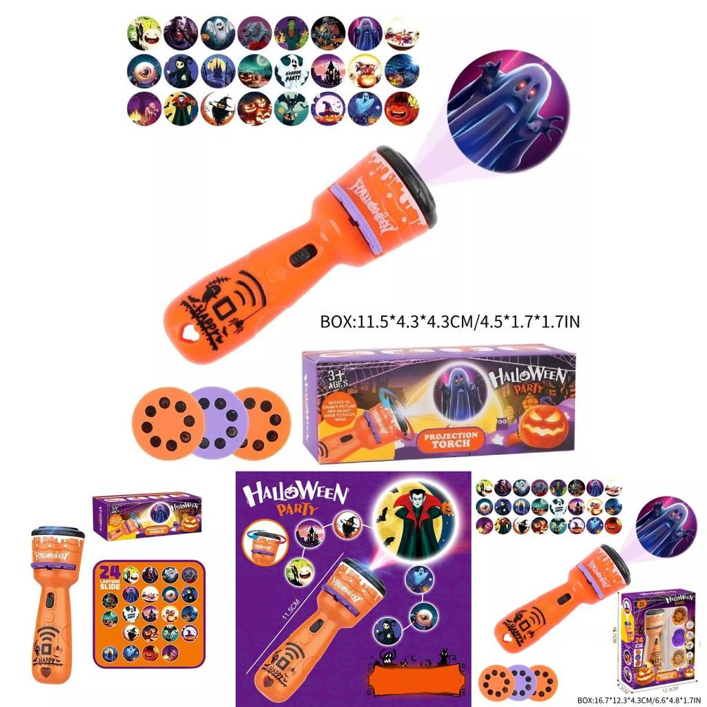 Colorful Halloween Projector Flashlight Party Prop Ideal For Kids Unisex Gift