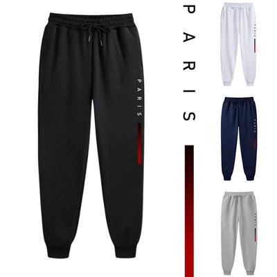 Newest Paris Printed Jogger Pants Men's Daily Casual Sports Sweatpants Male Home Outdoor Fashion Drawstring Pocket Trousers
